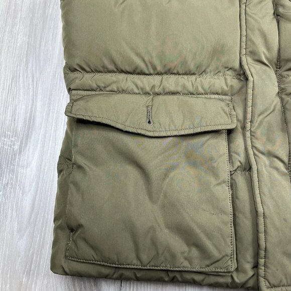 Ralph Lauren Rugby Down Vest Calf Suede Patch Army Green Men’s Size S Small - Picture 3 of 16